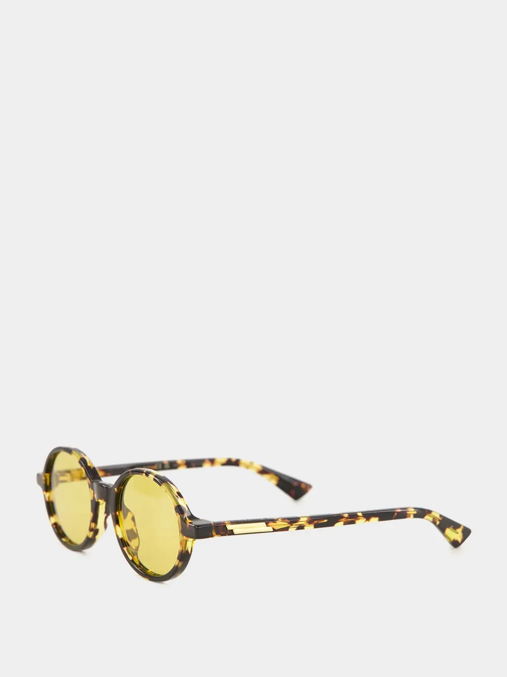 Havana Yellow Classic Round Sunglasses sold by Fashion Clinic product image thumbnail 4