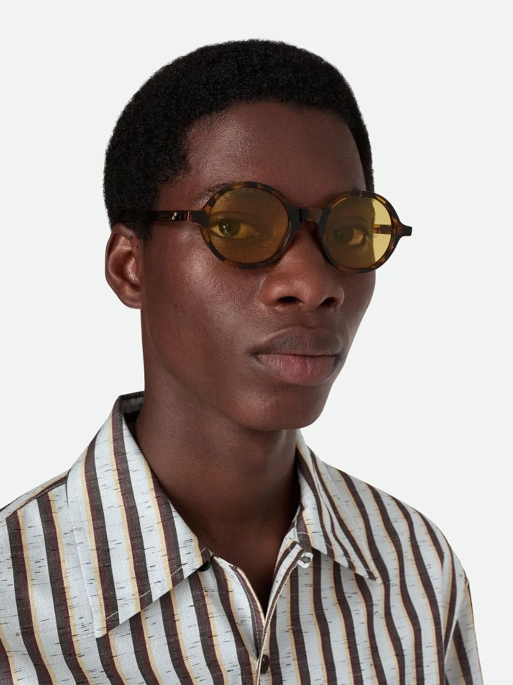 Havana Yellow Classic Round Sunglasses sold by Fashion Clinic product image thumbnail 2