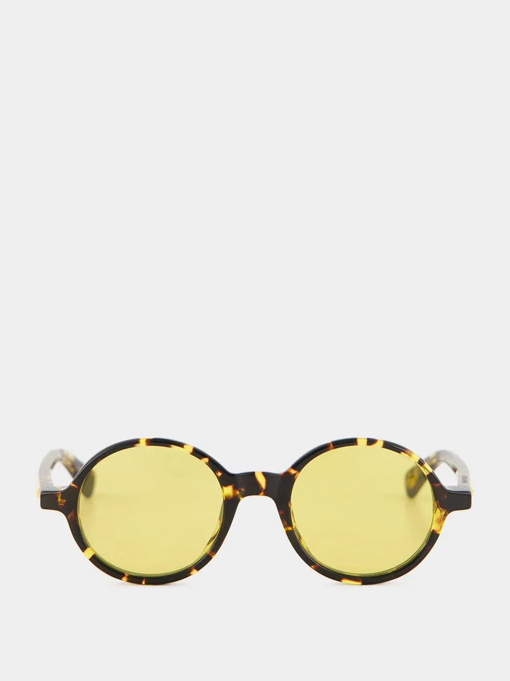 Havana Yellow Classic Round Sunglasses sold by Fashion Clinic