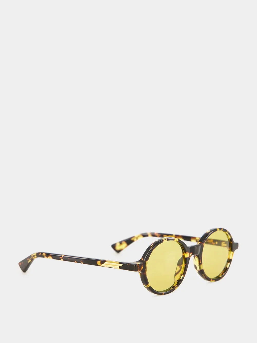 Havana Yellow Classic Round Sunglasses sold by Fashion Clinic product image thumbnail 3