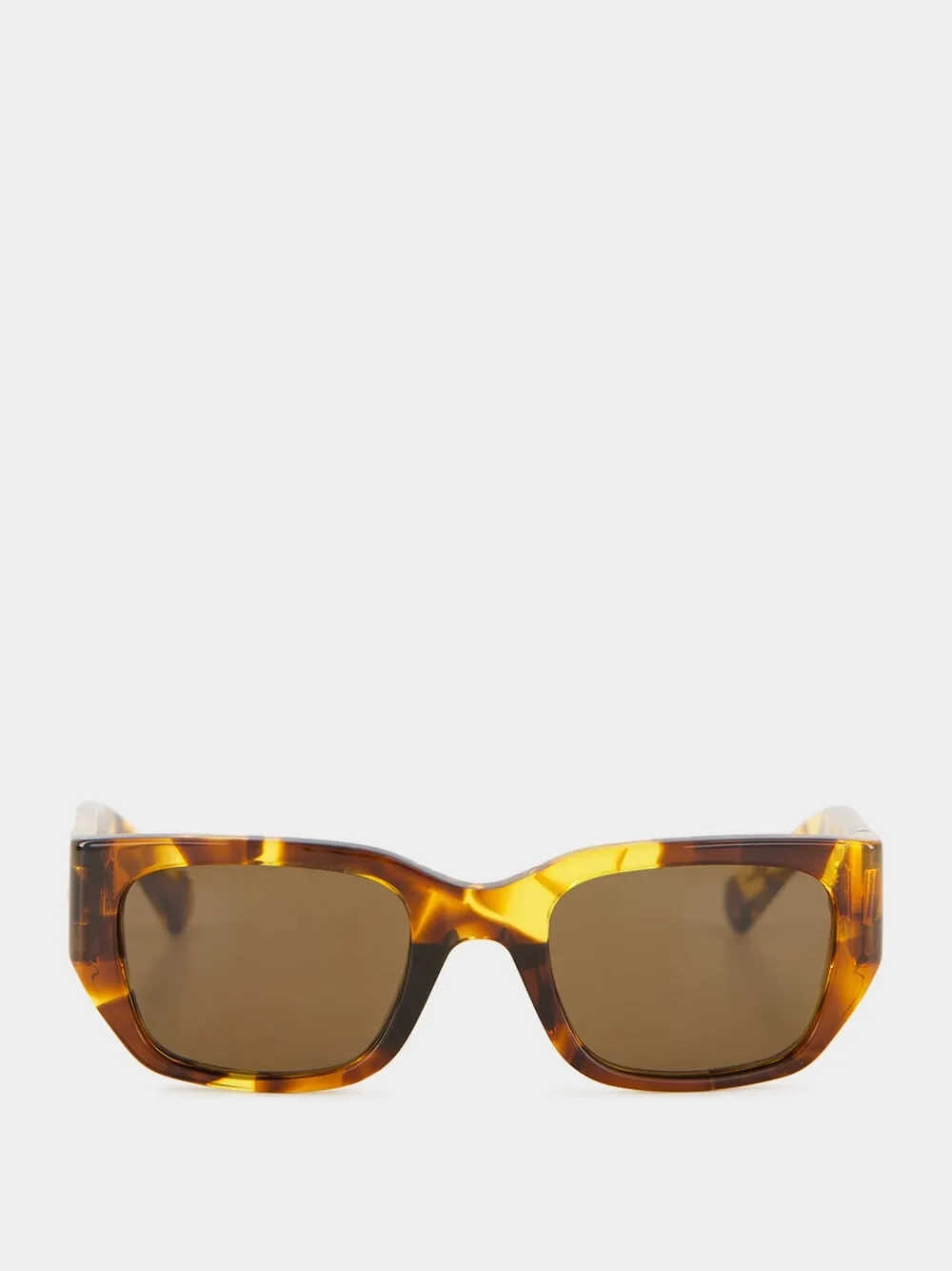 Havana Brown Intrecciato Square Sunglasses sold by Fashion Clinic