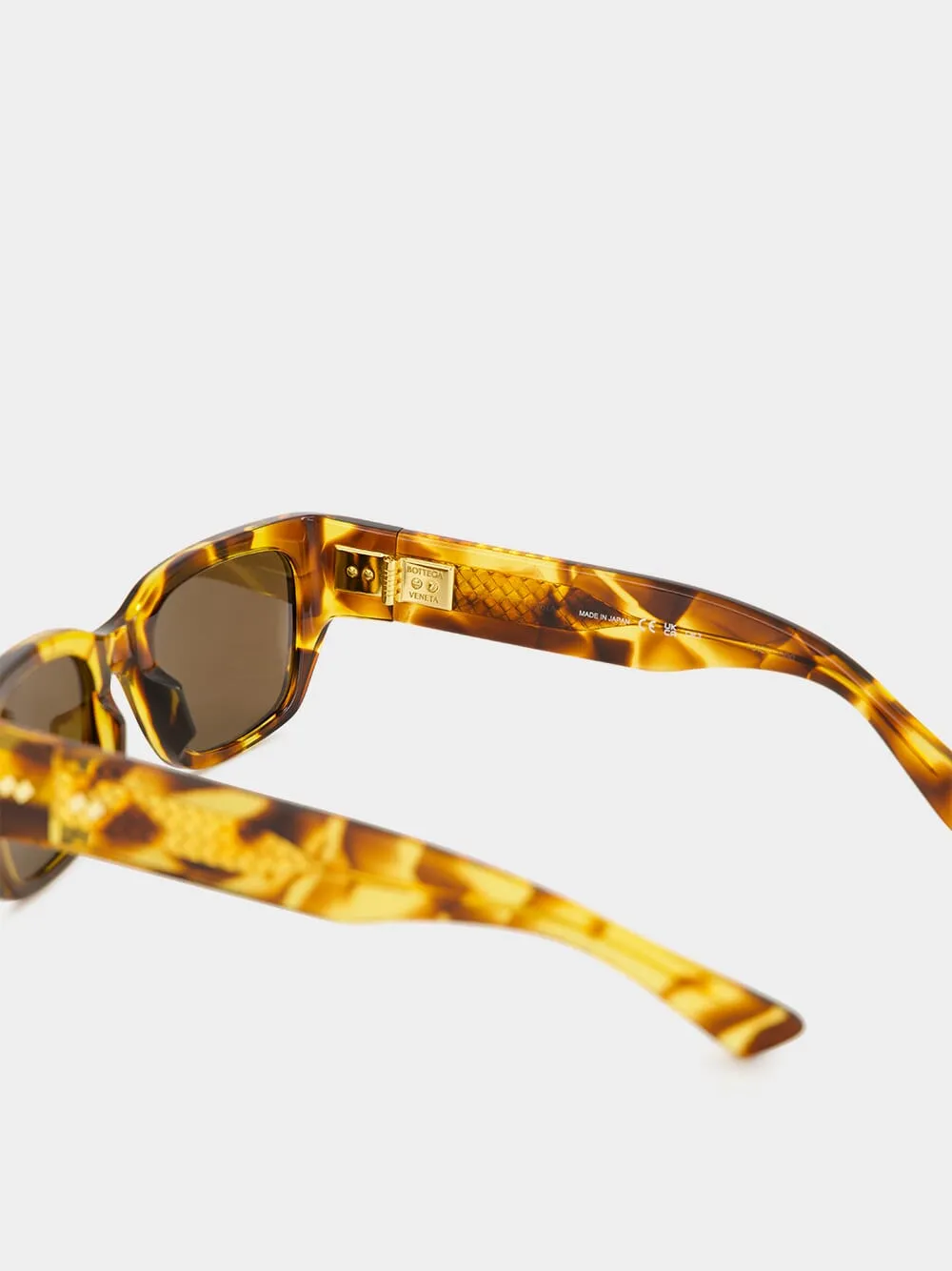 Havana Brown Intrecciato Square Sunglasses sold by Fashion Clinic product image thumbnail 4