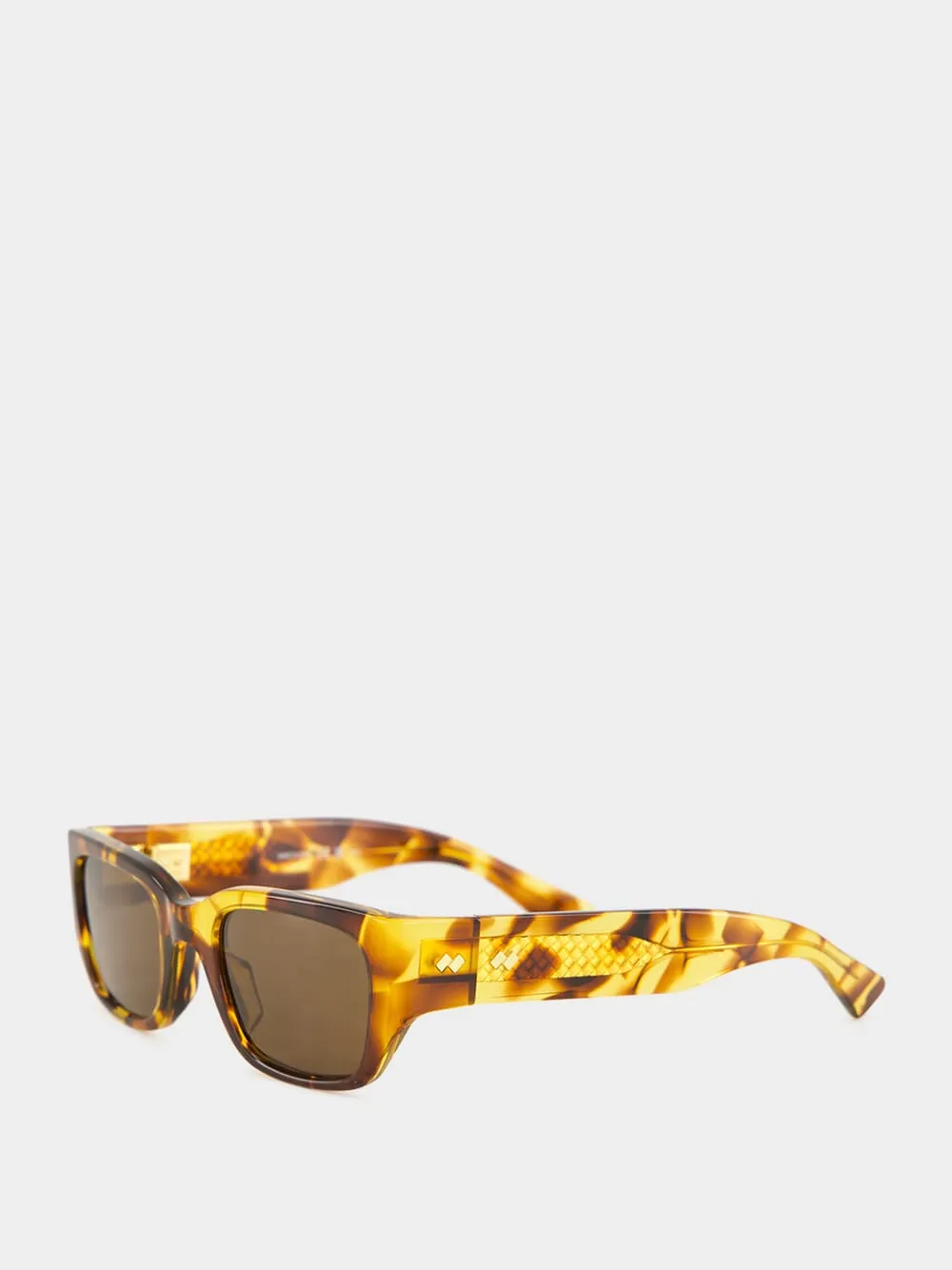 Havana Brown Intrecciato Square Sunglasses sold by Fashion Clinic product image thumbnail 3