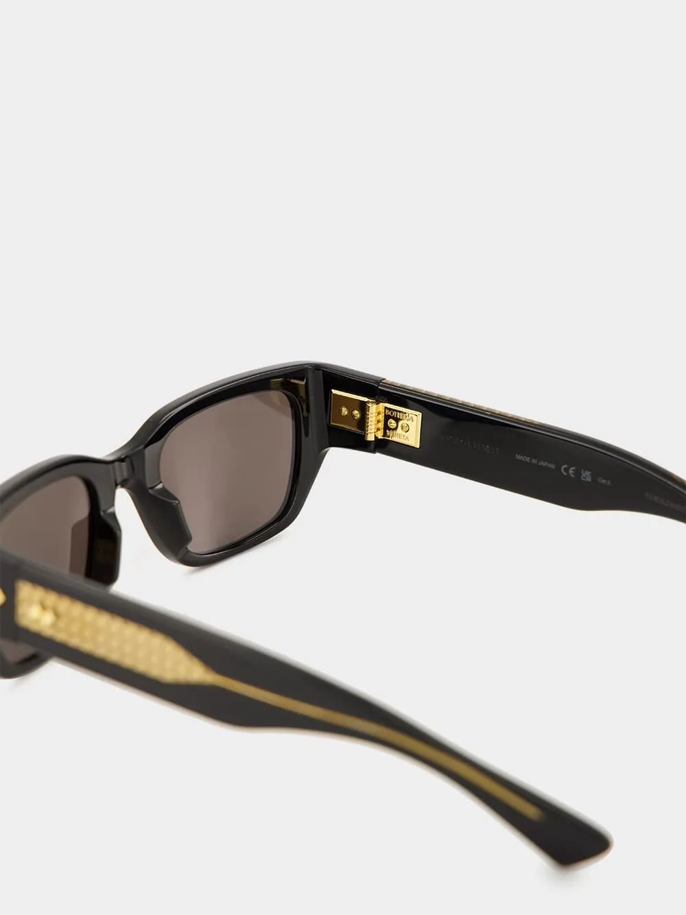 Black Grey Intrecciato Square Sunglasses sold by Fashion Clinic product image thumbnail 5