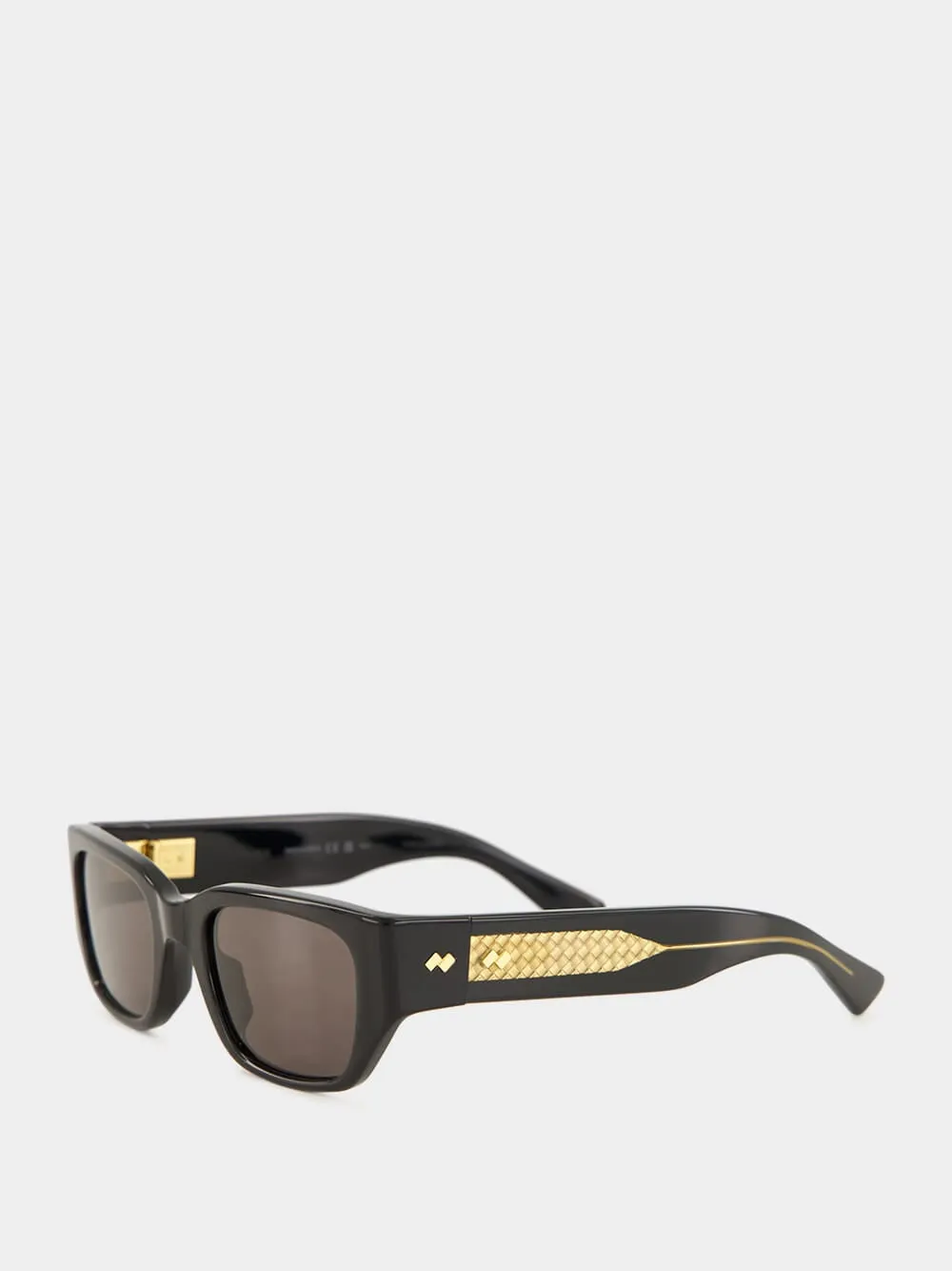 Black Grey Intrecciato Square Sunglasses sold by Fashion Clinic product image thumbnail 4