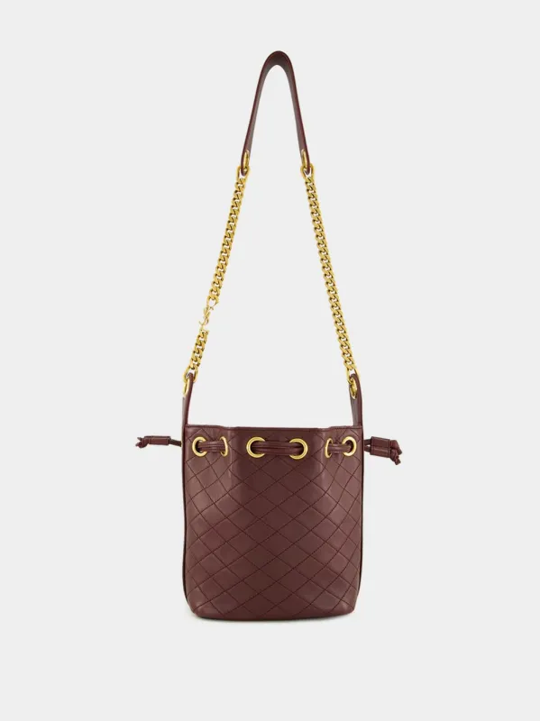 Rouge Cabernet Cassandre Bucket Bag in Lambskin made by Yves Saint Laurent