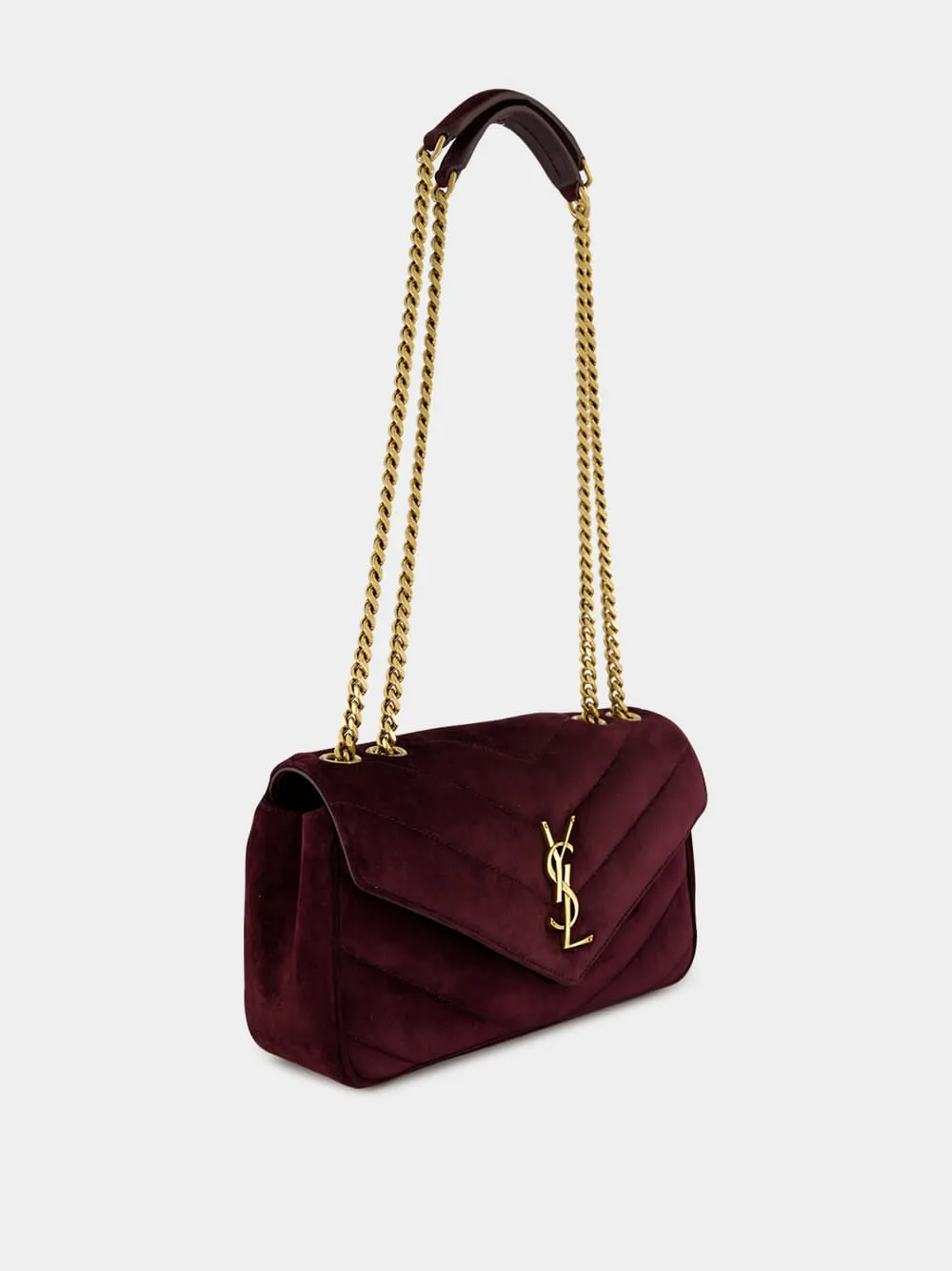 Smoky Burgundy Loulou Small Suede Bag sold by Fashion Clinic product image thumbnail 3