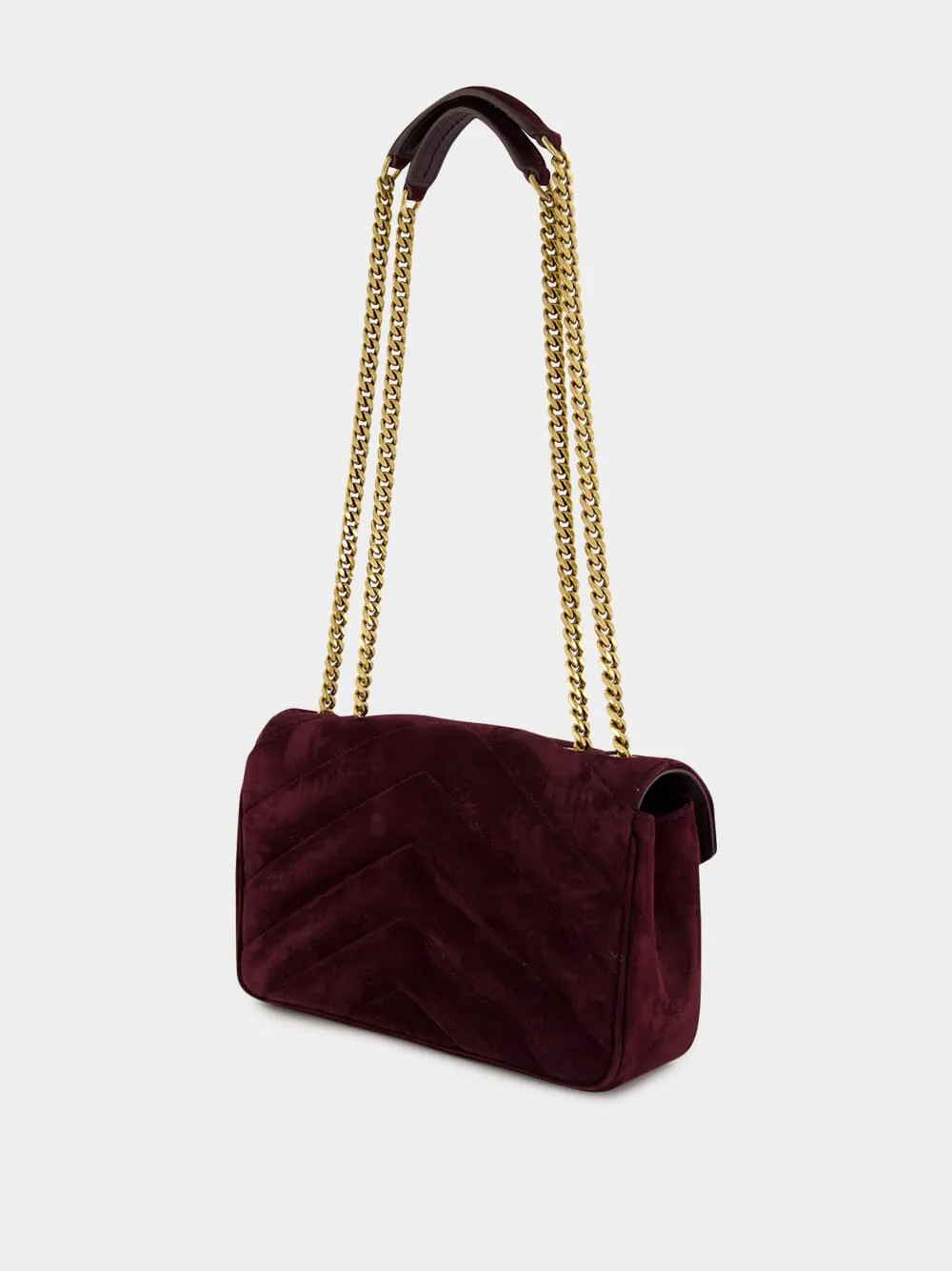 Smoky Burgundy Loulou Small Suede Bag sold by Fashion Clinic product image thumbnail 5