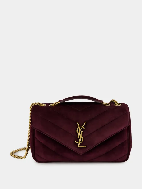 Smoky Burgundy Loulou Small Suede Bag made by Yves Saint Laurent