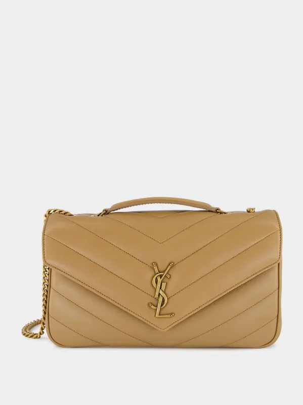 Natural Tan Loulou Medium in Matelassé Lambskin made by Yves Saint Laurent