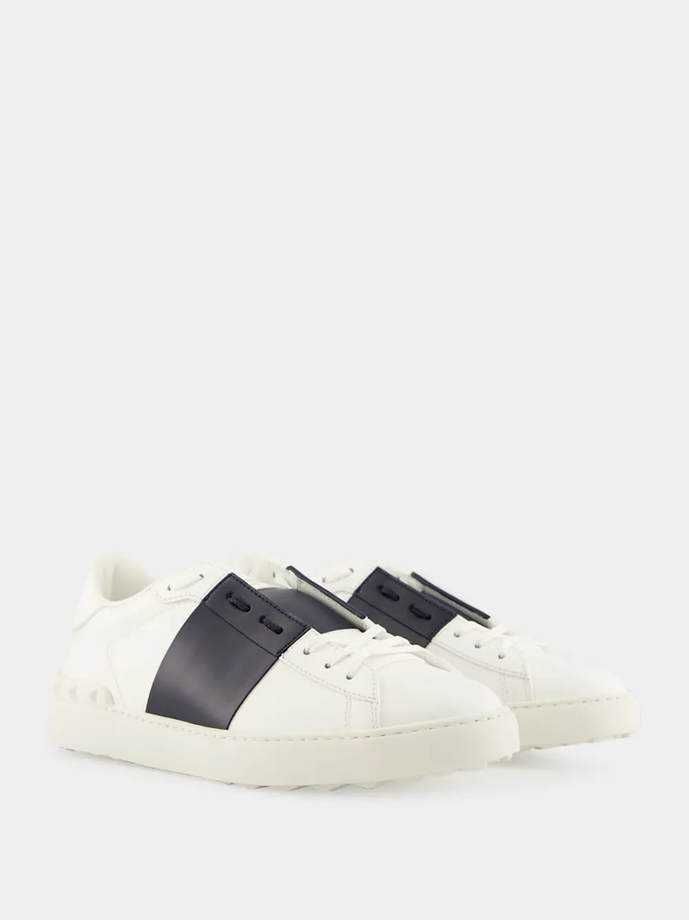 White and Blue Calfskin Open Sneaker sold by Fashion Clinic product image thumbnail 3