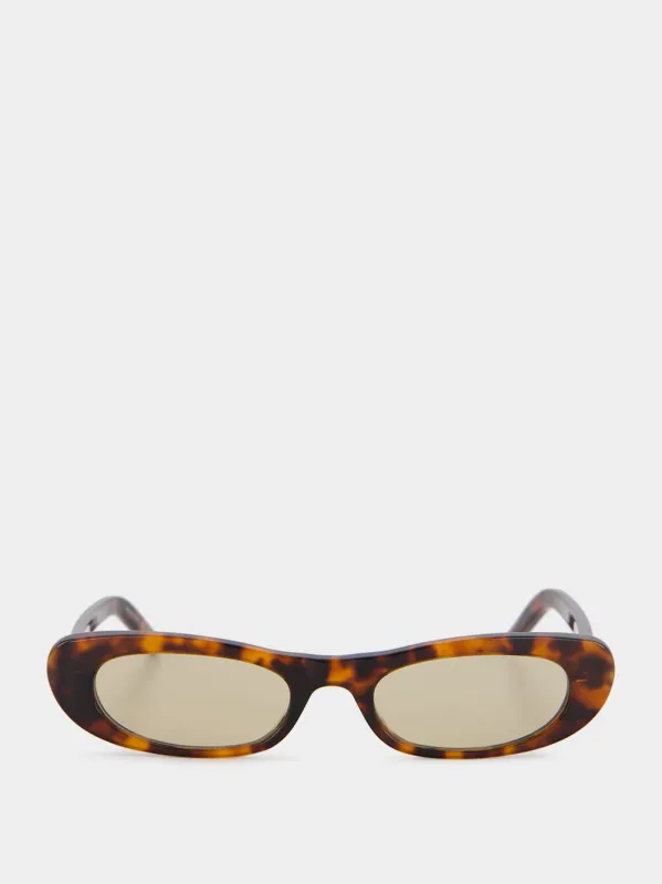 Spotted Havana and Brown SL 557 Cat-Eye Sunglasses made by Yves Saint Laurent