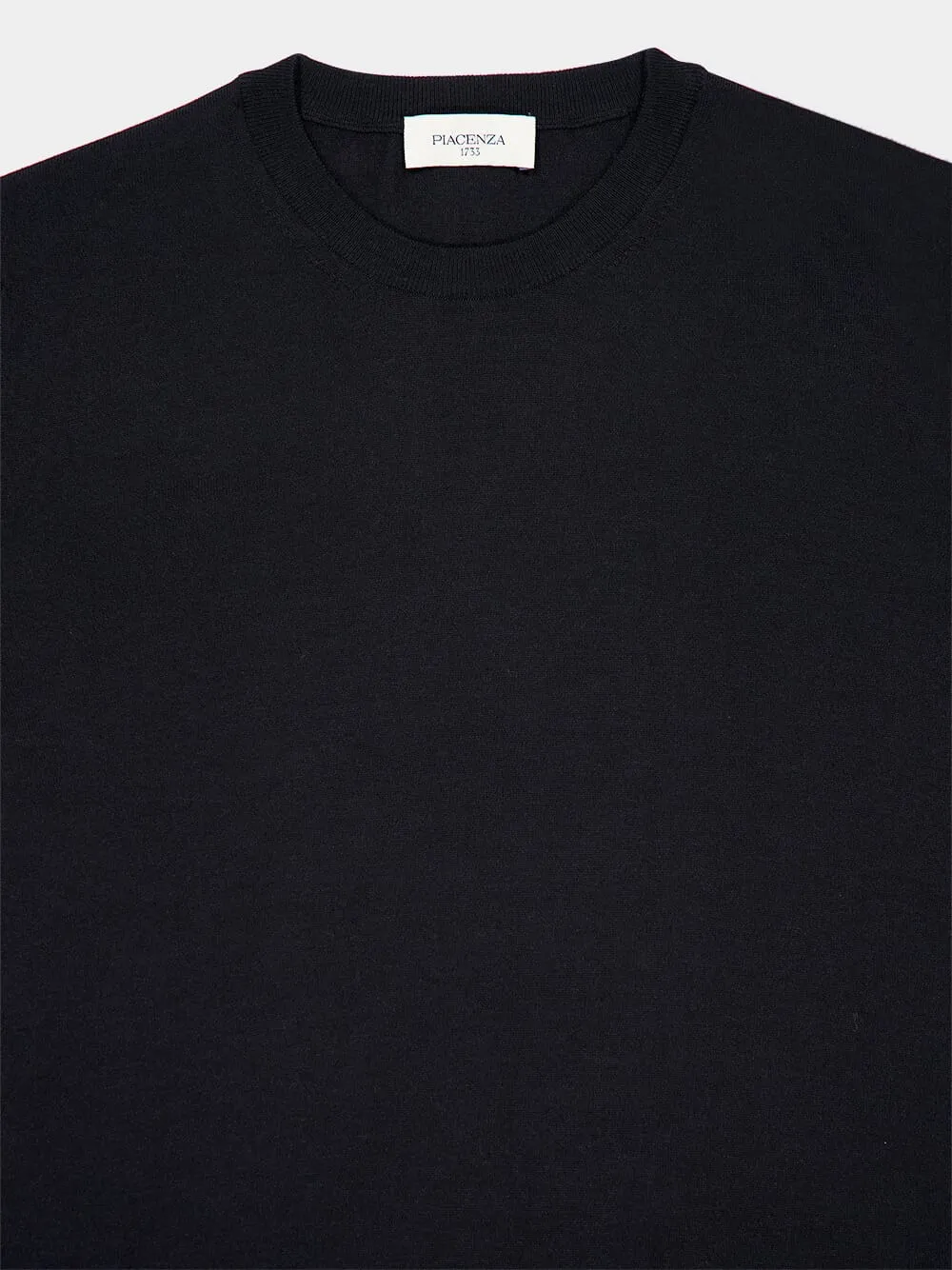 Black Lightweight merino wool crewneck sold by Fashion Clinic product image thumbnail 3