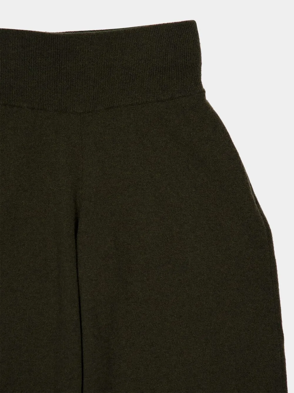 Olive Green Casual Fit Wool Blend Trousers sold by Fashion Clinic product image thumbnail 3