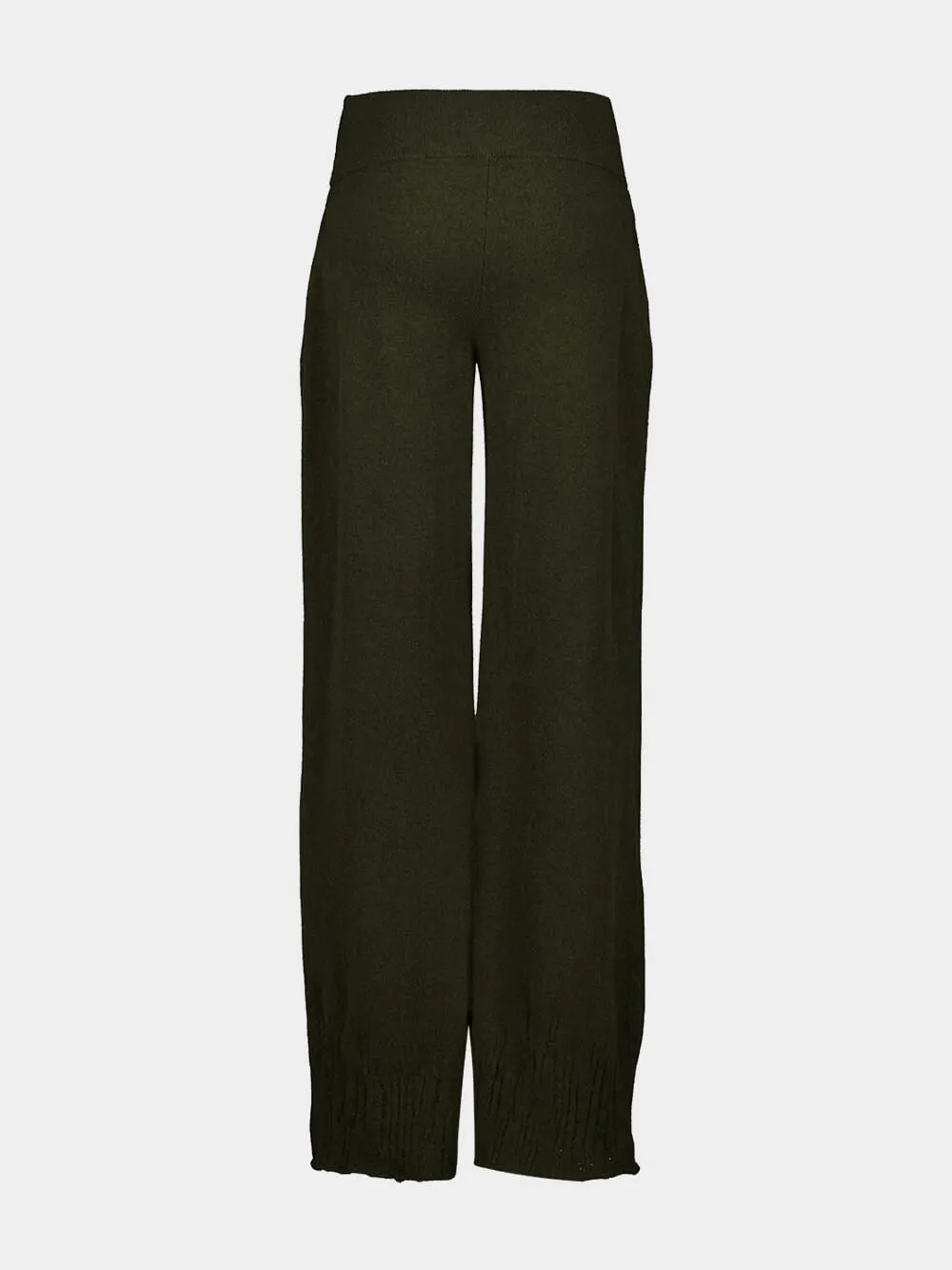Olive Green Casual Fit Wool Blend Trousers sold by Fashion Clinic product image thumbnail 2