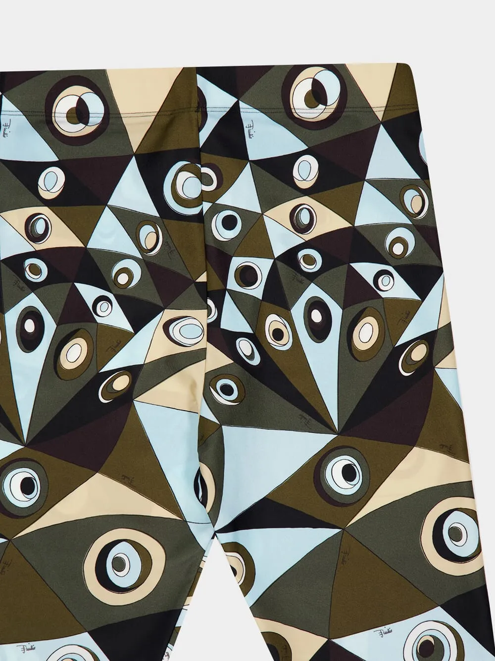 Khaki and Blue Occhi Print Leggings sold by Fashion Clinic product image thumbnail 4