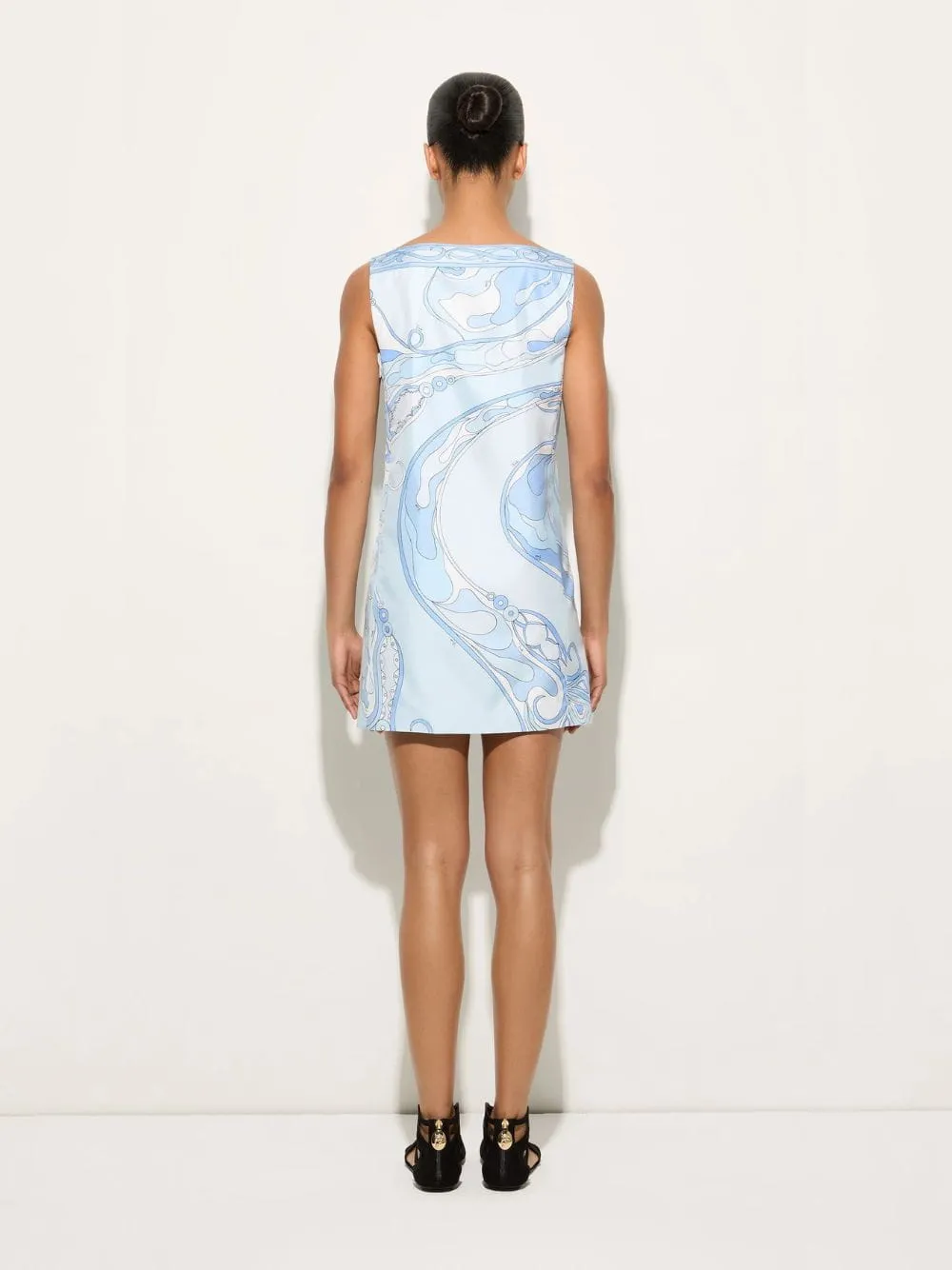 Pale Blue Orchidee Silk Mini Dress sold by Fashion Clinic product image thumbnail 4