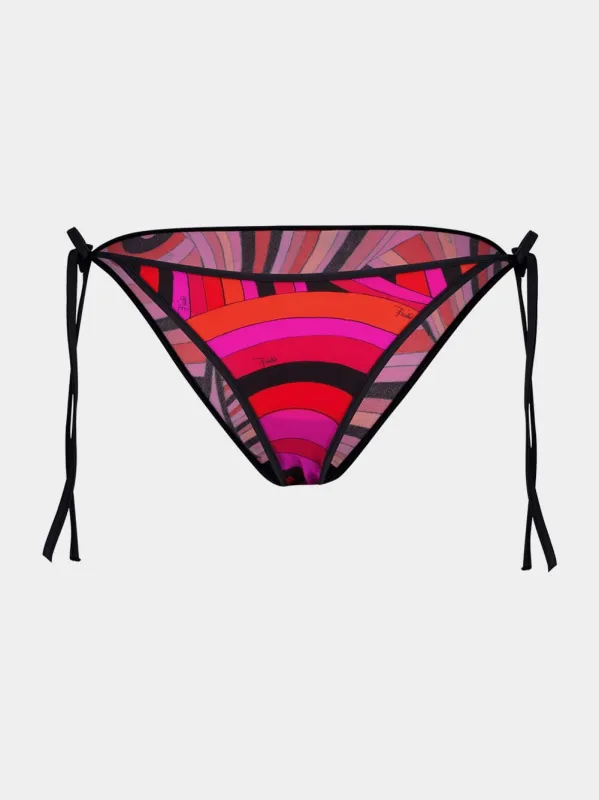 Fuchsia and Black Iride Print Bikini Bottom made by Emilio Pucci