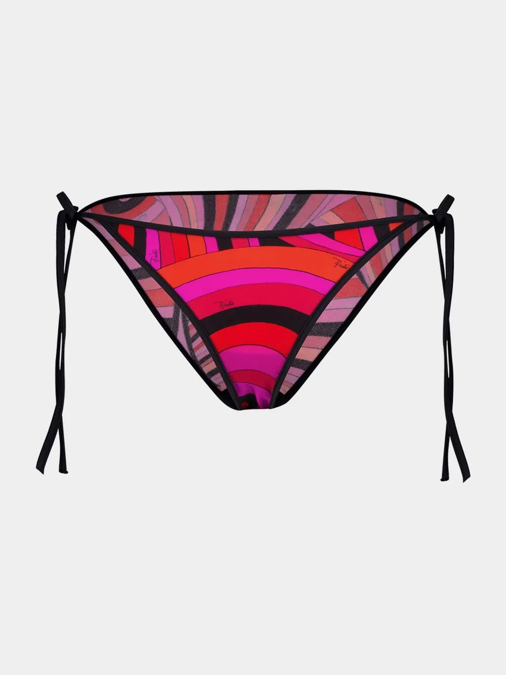 Fuchsia and Black Iride Print Bikini Bottom sold by Fashion Clinic