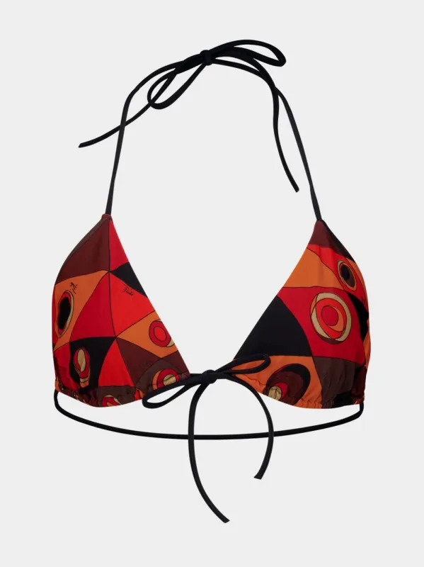 Black and Orange Occhi Bikini Top made by Emilio Pucci