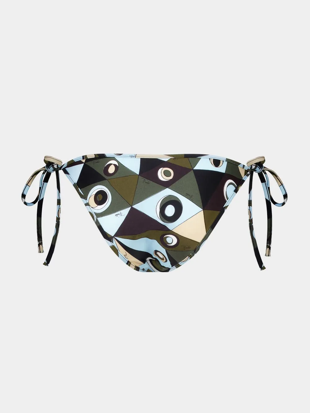 Khaki and Blue Occhi Print Bikini Bottom sold by Fashion Clinic product image thumbnail 2
