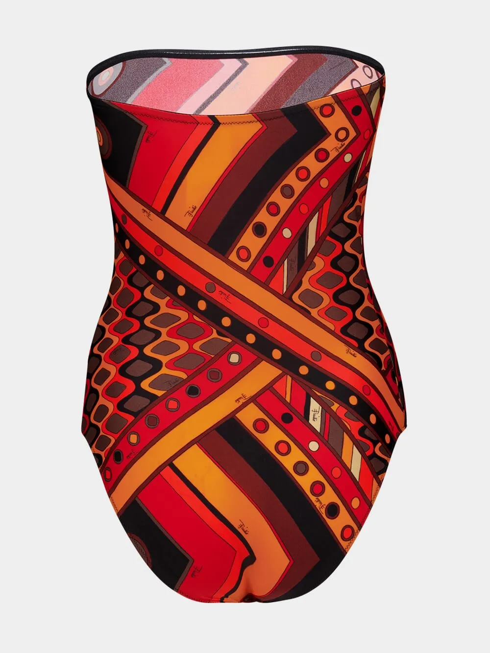 Black and Orange Vivara Print Bandeau Swimsuit sold by Fashion Clinic product image thumbnail 3