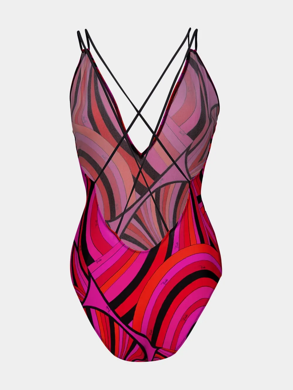 Fuchsia and Black Iride Print Swimsuit sold by Fashion Clinic product image thumbnail 3