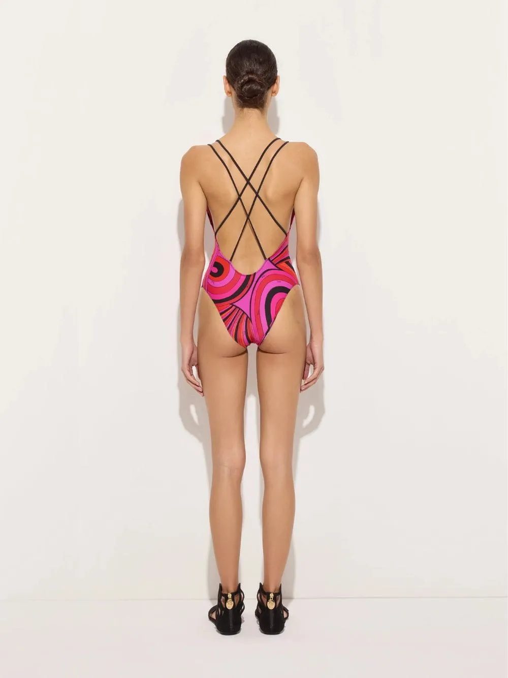 Fuchsia and Black Iride Print Swimsuit sold by Fashion Clinic product image thumbnail 4