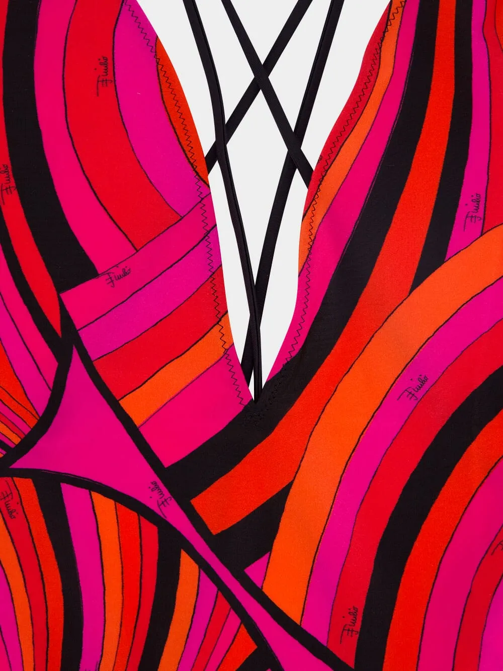 Fuchsia and Black Iride Print Swimsuit sold by Fashion Clinic product image thumbnail 5