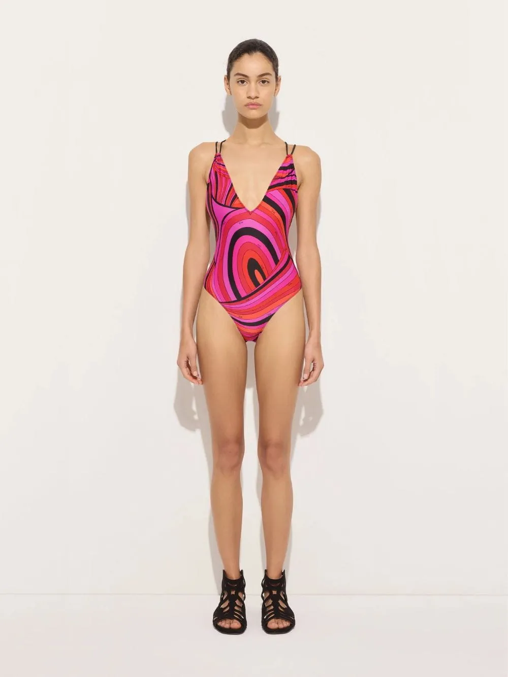 Fuchsia and Black Iride Print Swimsuit sold by Fashion Clinic product image thumbnail 2