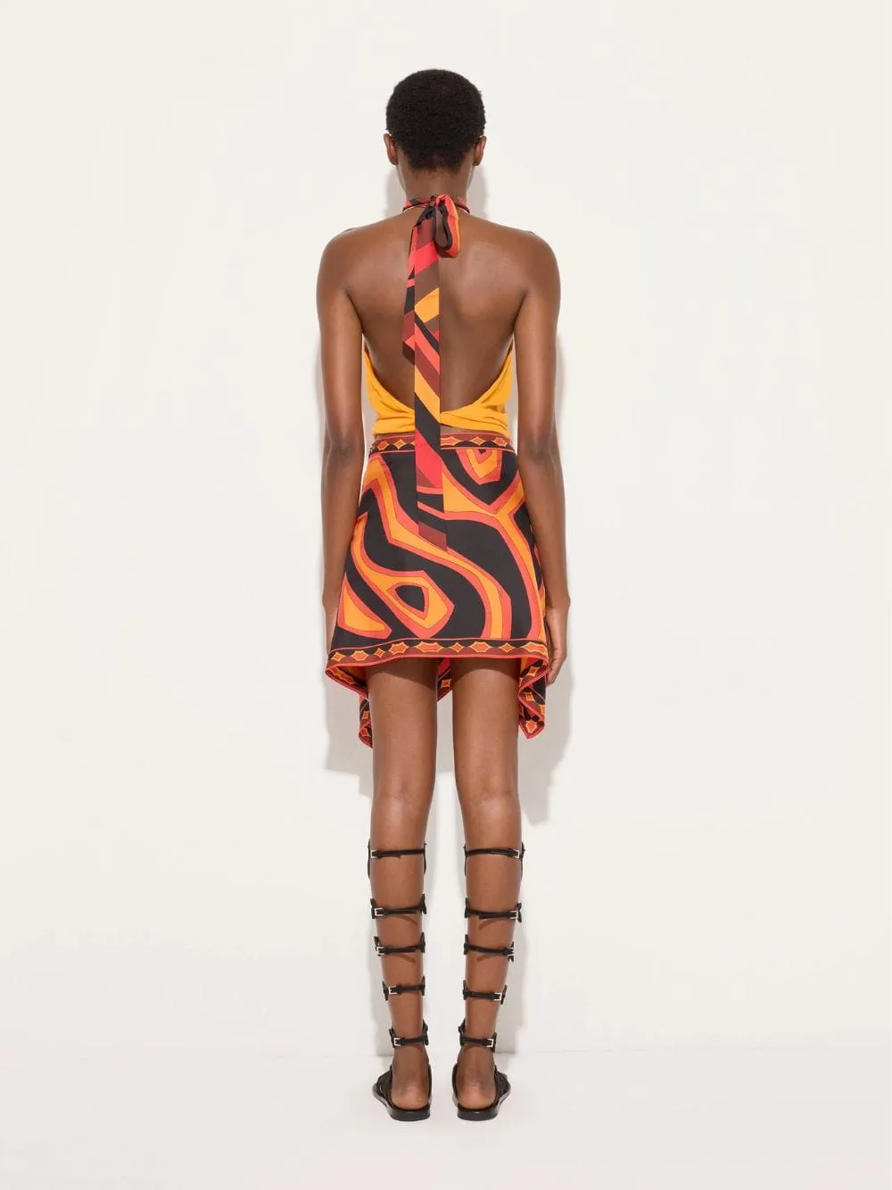 Orange Silk Detail Halterneck Top sold by Fashion Clinic product image thumbnail 3
