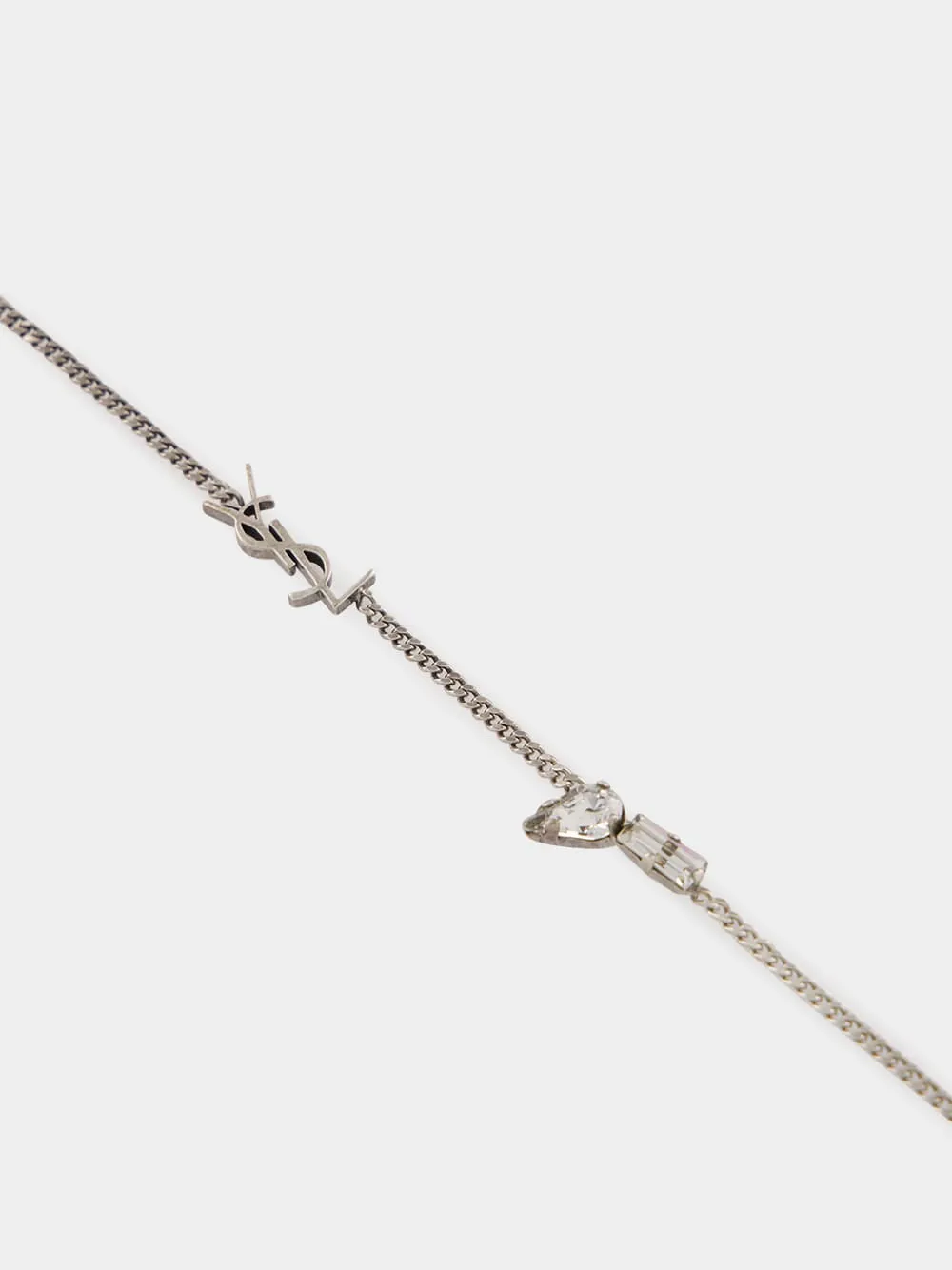 Oxidized Silver Cassandre Charm Bracelet with Rhinestones sold by Fashion Clinic product image thumbnail 2