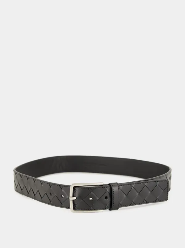 Black Intrecciato Belt made by Bottega Veneta