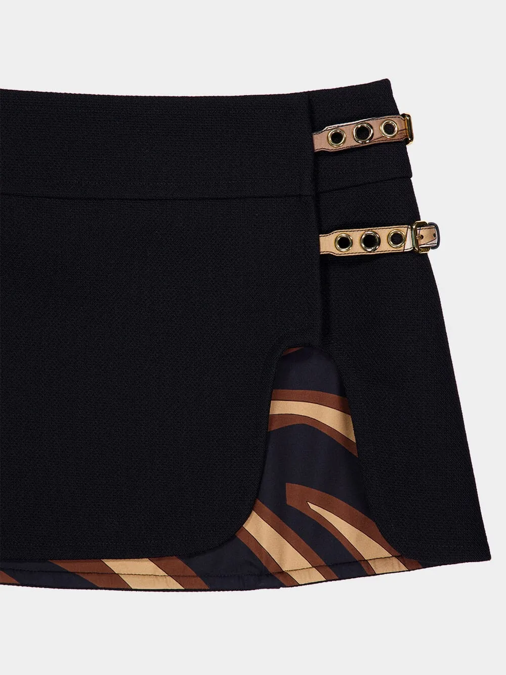Black Wool Mini Skirt sold by Fashion Clinic product image thumbnail 5