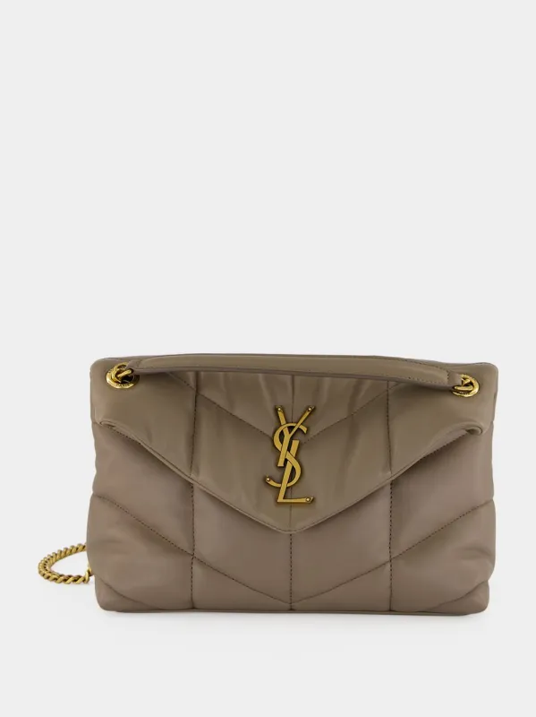 LouLou Puffer Small Light Taupe Lambskin Bag made by Yves Saint Laurent