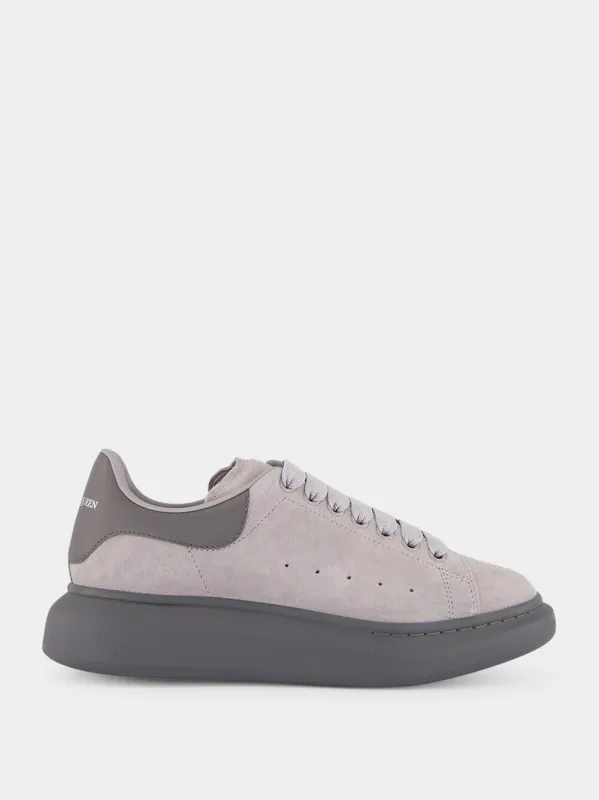 Grey Oversized Suede Sneakers made by Alexander McQueen