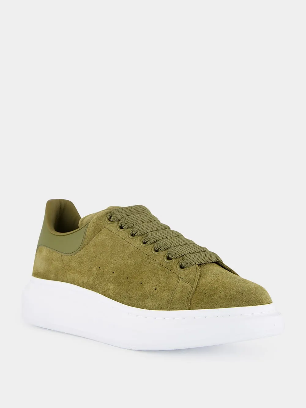 Olive Green Oversized Suede Sneakers sold by Fashion Clinic product image thumbnail 2