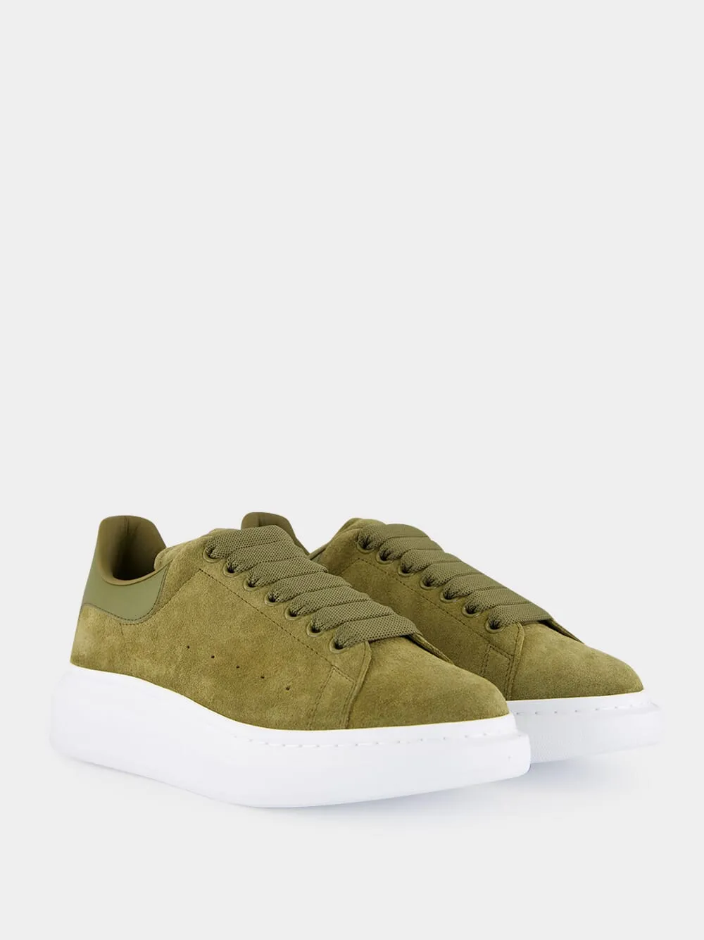 Olive Green Oversized Suede Sneakers sold by Fashion Clinic product image thumbnail 3