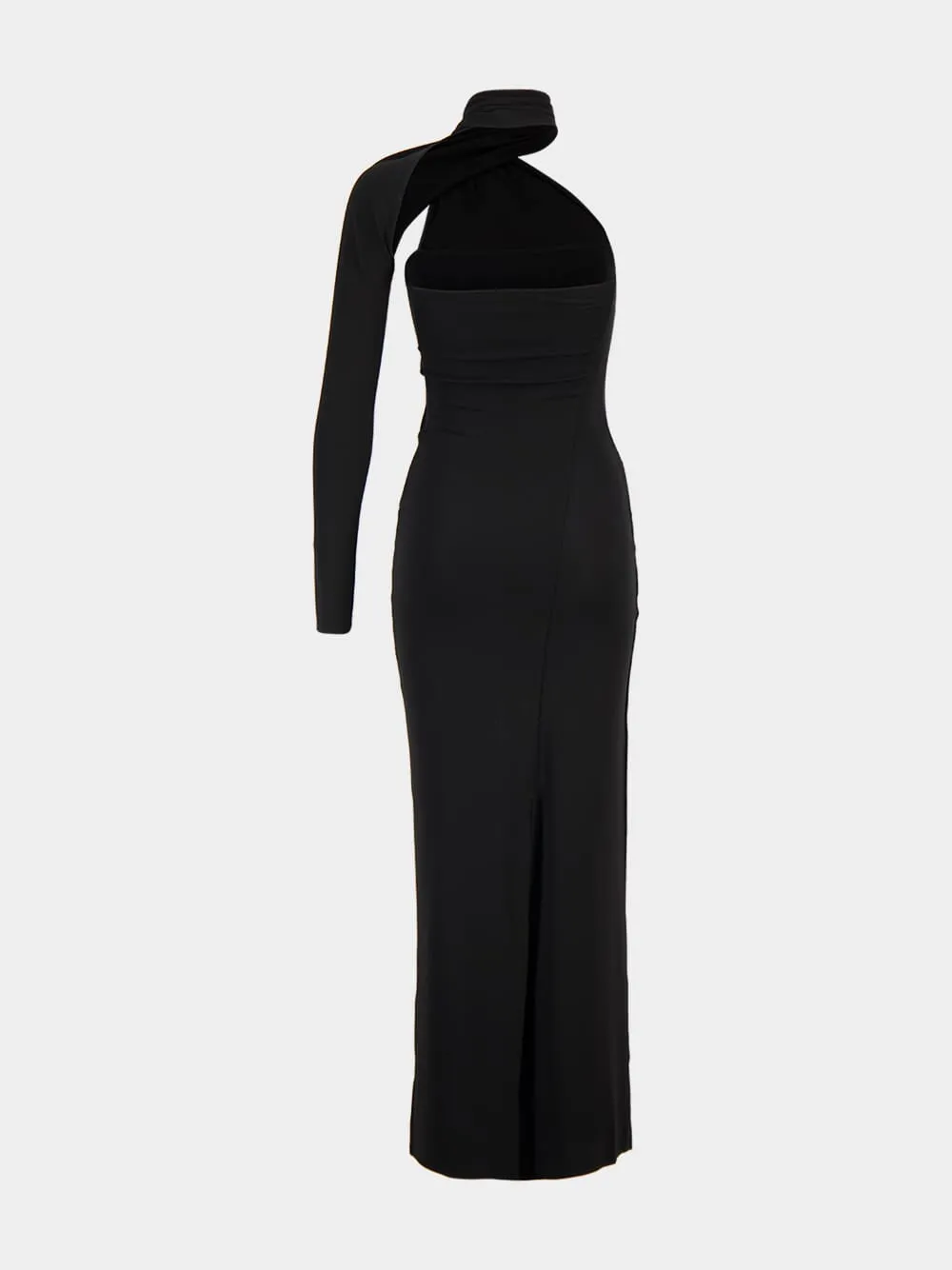 Black Wrapped Jersey Dress sold by Fashion Clinic product image thumbnail 4