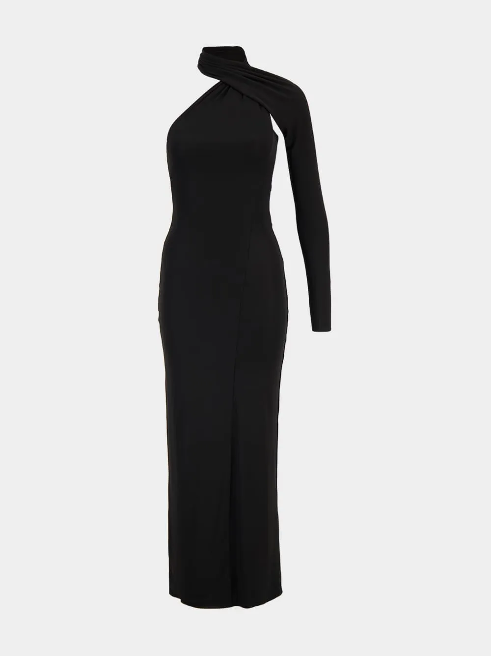 Black Wrapped Jersey Dress sold by Fashion Clinic product image thumbnail 2