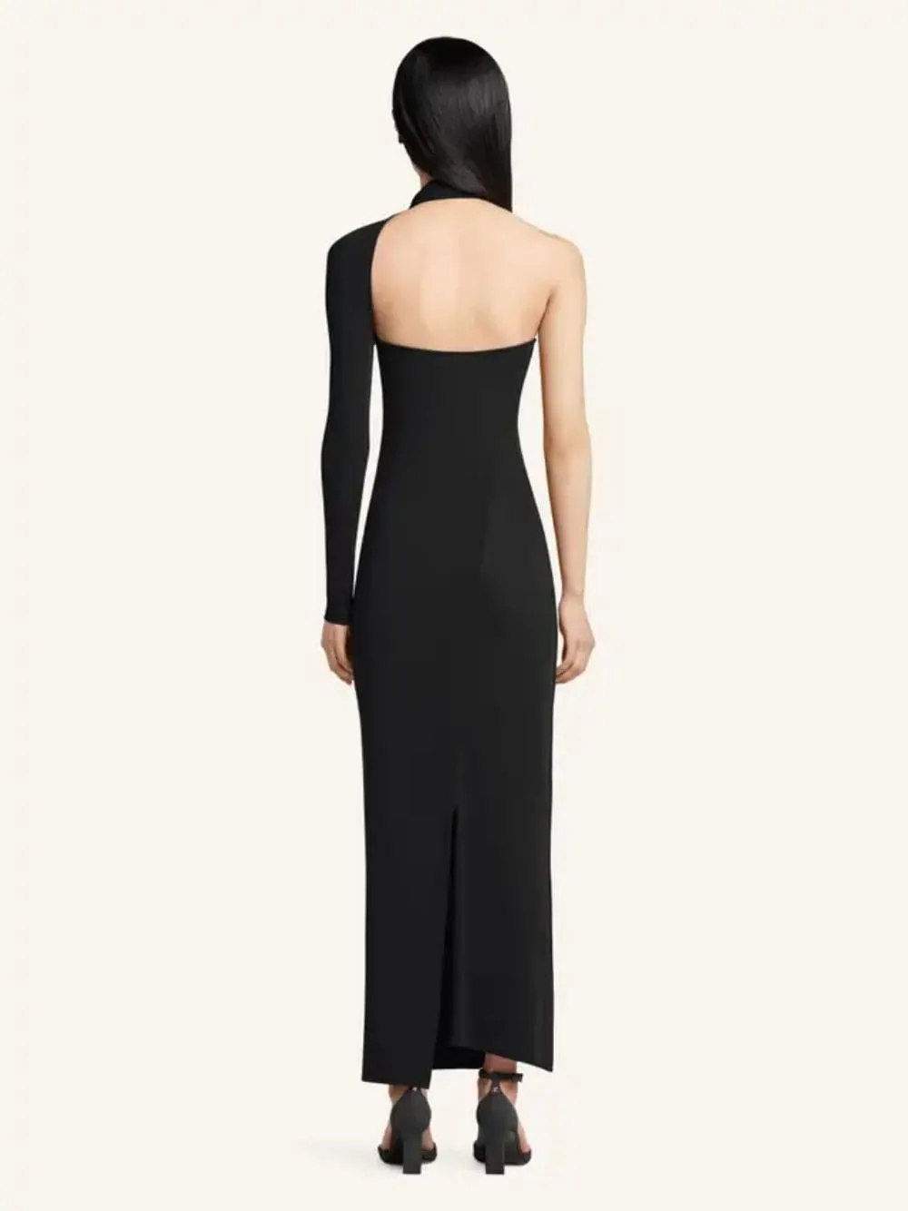 Black Wrapped Jersey Dress sold by Fashion Clinic product image thumbnail 3