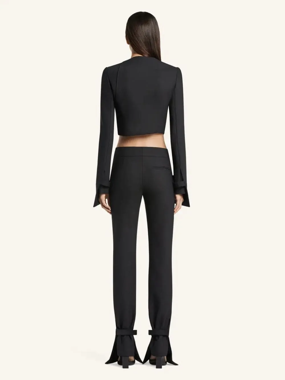 Black Polywool Bootcut Trousers sold by Fashion Clinic product image thumbnail 4