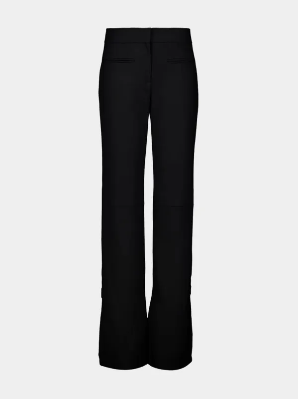 Black Polywool Bootcut Trousers made by Courreges
