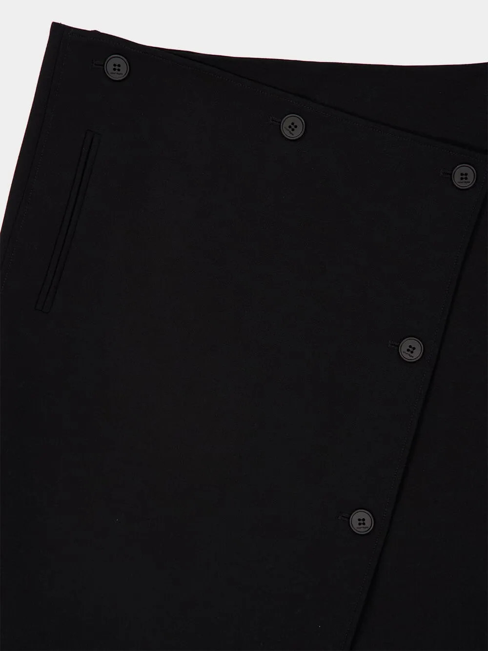 Black Oblique Polywool Skirt sold by Fashion Clinic product image thumbnail 5