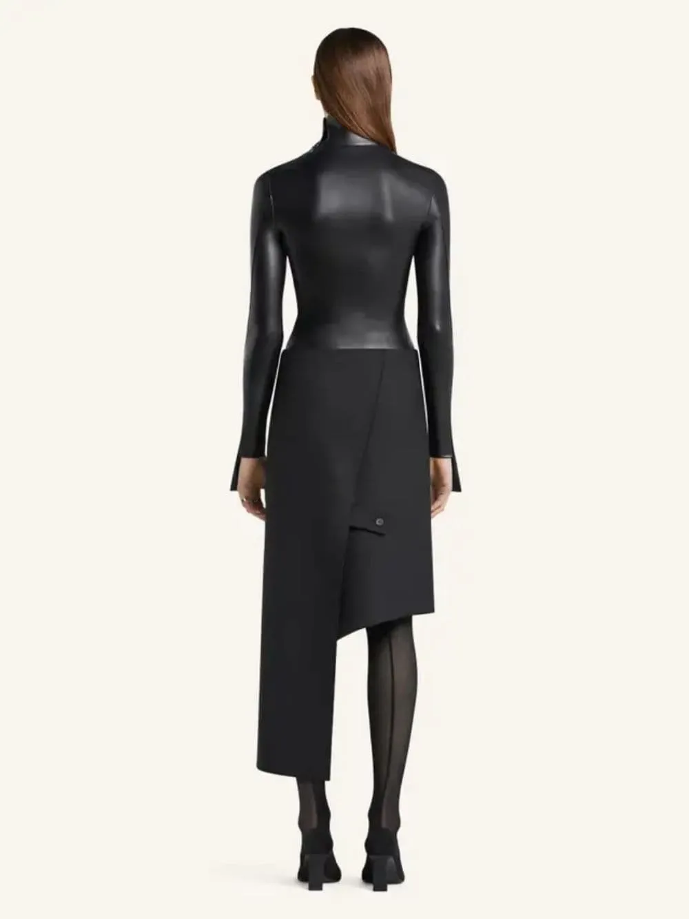 Black Oblique Polywool Skirt sold by Fashion Clinic product image thumbnail 4