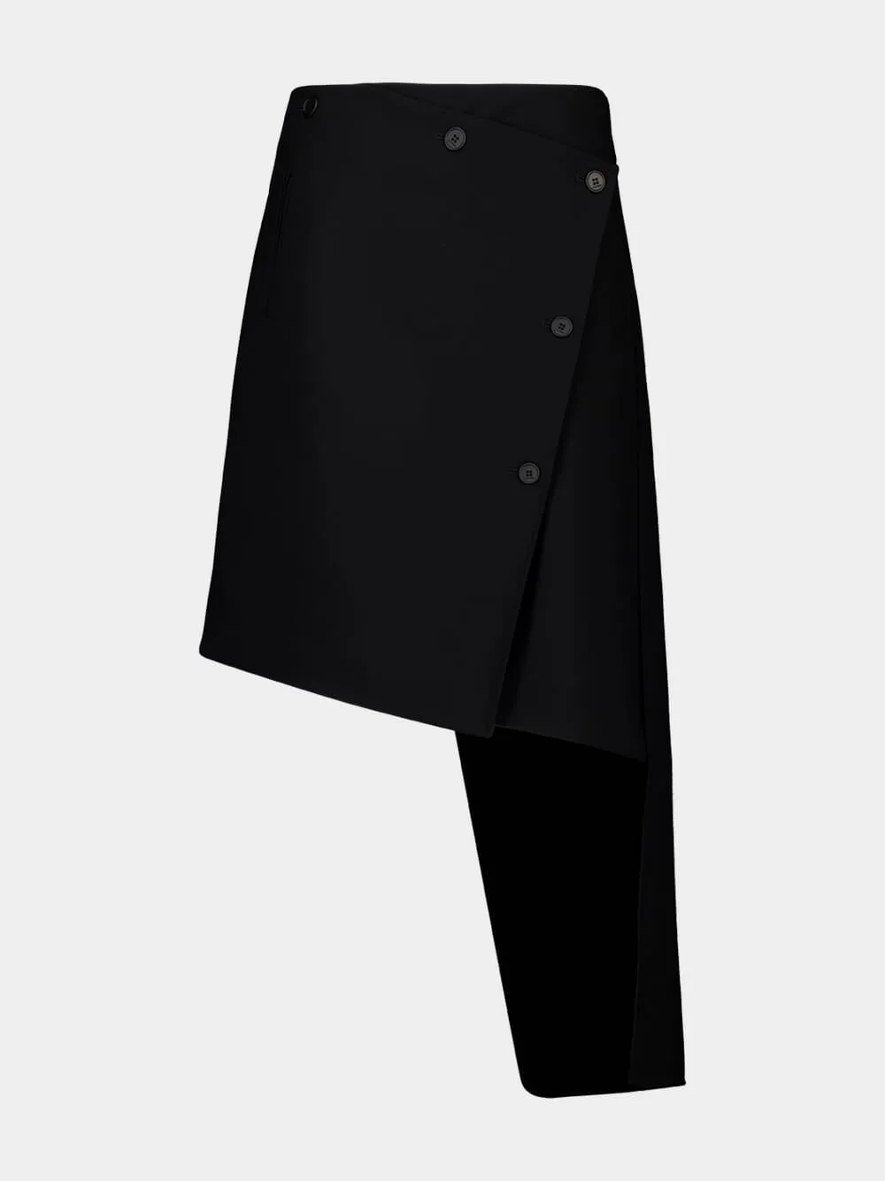 Black Oblique Polywool Skirt sold by Fashion Clinic