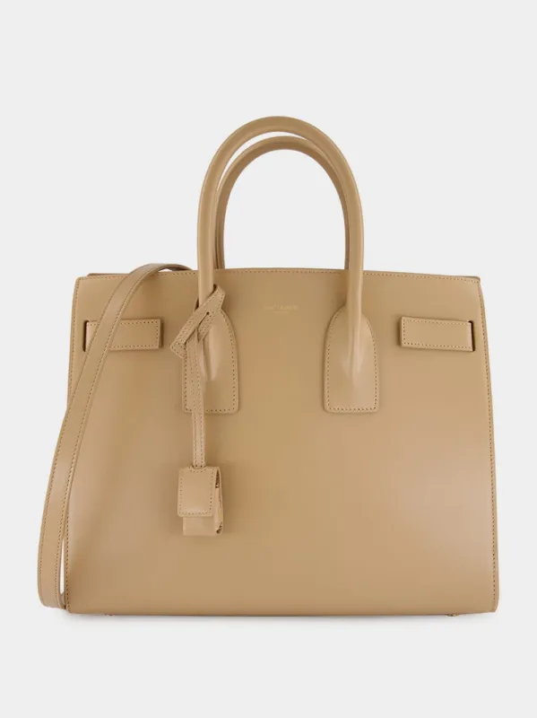 Clear Beige Small Sac De Jour in Smooth Leather made by Yves Saint Laurent