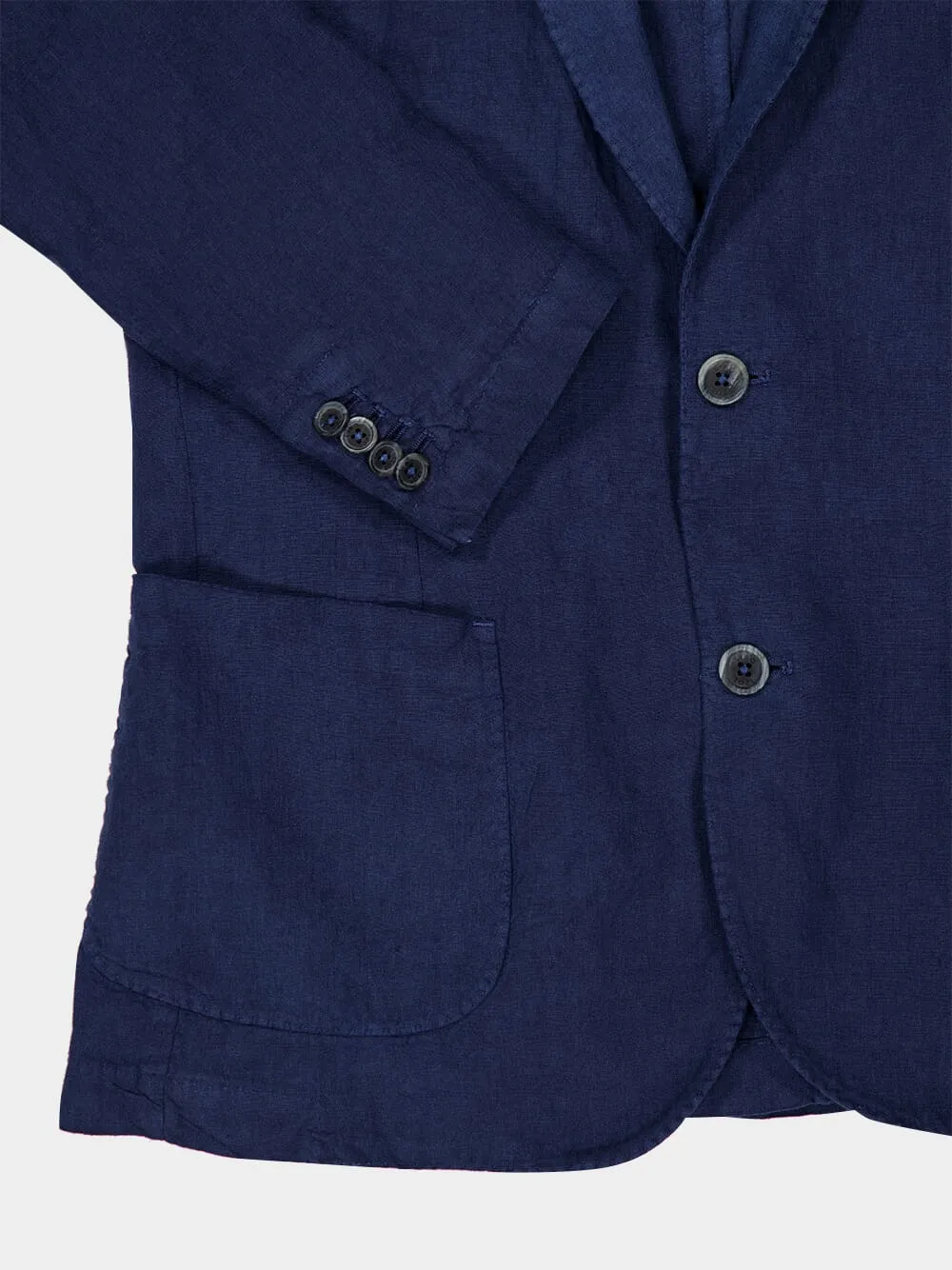 Navy Blue Linen Blazer sold by Fashion Clinic product image thumbnail 4