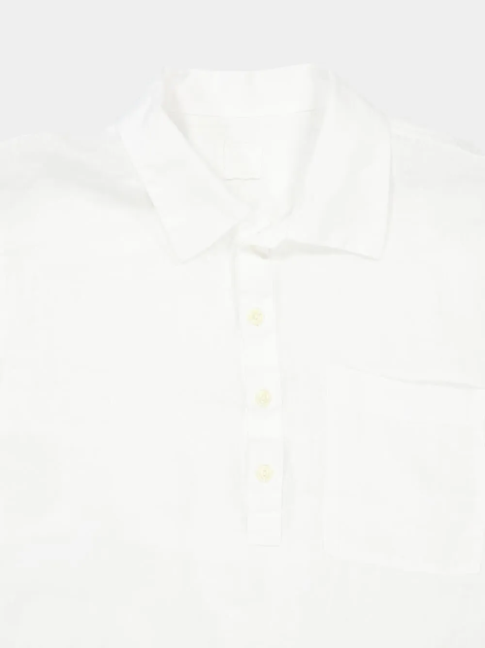 White Linen Short-Sleeve Regular Shirt sold by Fashion Clinic product image thumbnail 4