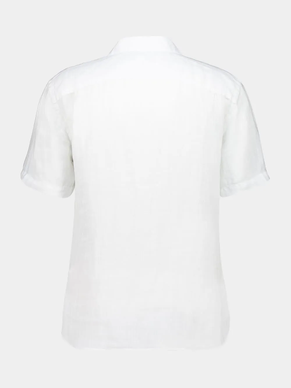 White Linen Short-Sleeve Regular Shirt sold by Fashion Clinic product image thumbnail 2